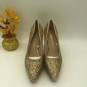 Eastanna Glitter Formal Pointed Toe Pumps High Heel Dress Shoes